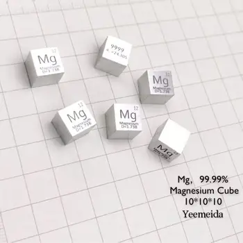 

10mm 99.99% Magnesium Mg Cube Periodic Table Of Elements Cube Hand Made Science Educational DIY Crafts Display