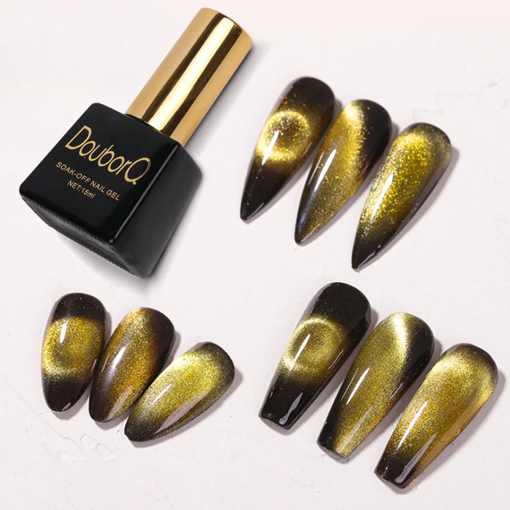 

Magnetic Spar Gel Polish Gold Silver 15ML Soak Off Gel Cat Eye UV LED Nail Gel for Manicuring DIY