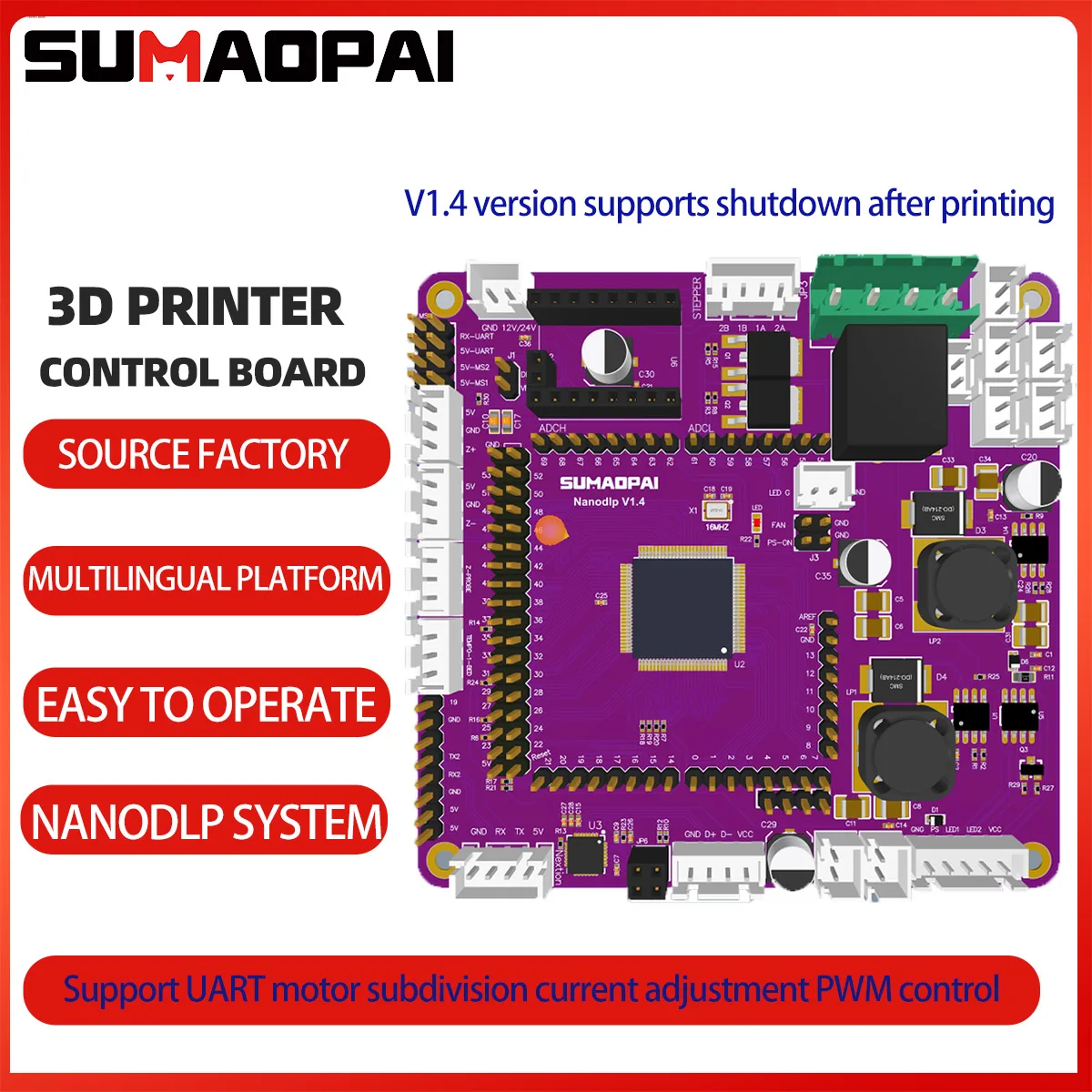 Acessórios da Impressora 3d uv 405nm Luz Cura Faça Você Mesmo Raspberry pi Nanodlp Placa de Controle Oficial V1.4 com Tela Toque - Imagem 3