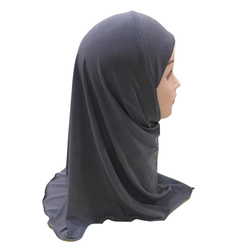 H1420 простой мусульманский хиджаб для маленьких девочек, исламский шарф, арабские шапки, подходят для детей от 2 до 7 лет, можно заказать один дюжин всех Белых
