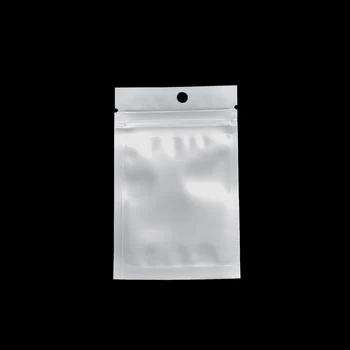 

Wholesale 100pcs 9x15cm Clear Plastic Flat Zip Lock Packaging Bag White Heat Sealing Poly Pearl Bag Storage Bags Free Shipping