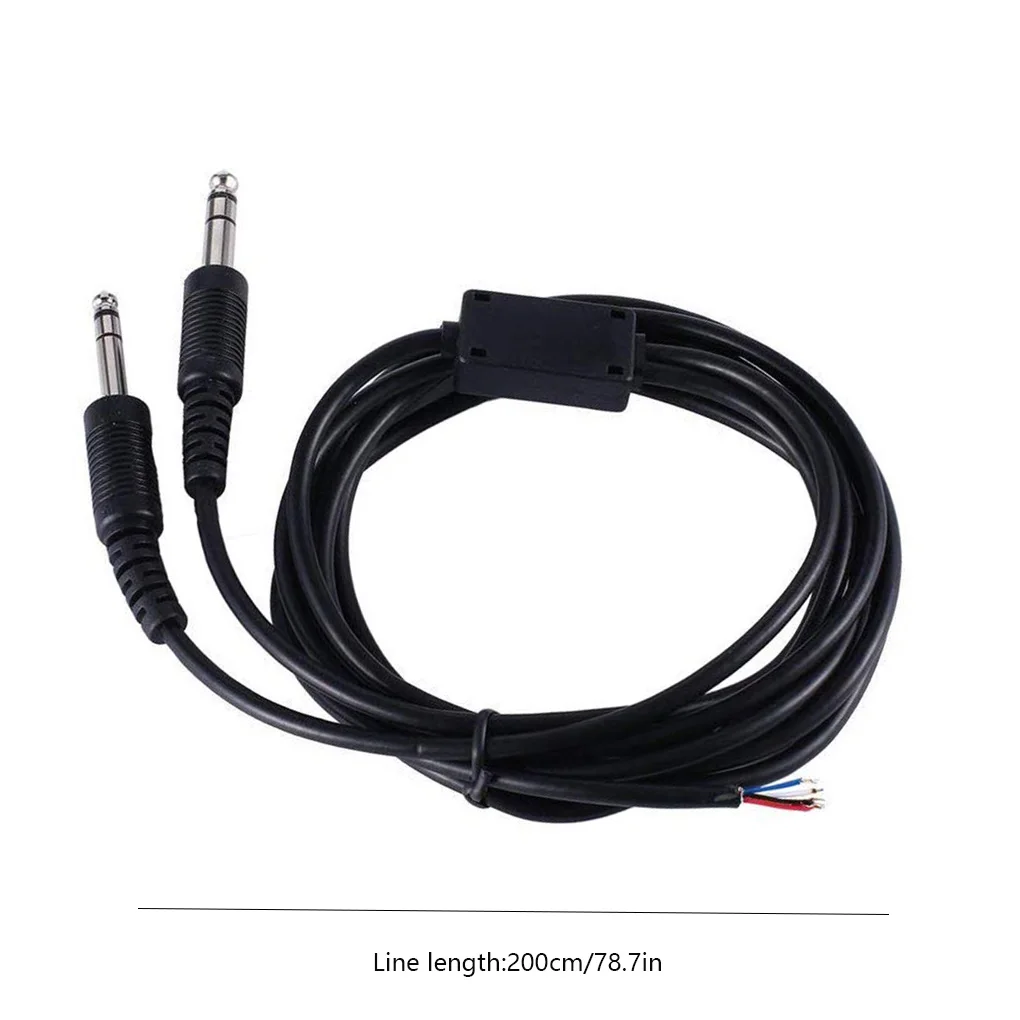 2 м наушники с микрофоном для Позолоченные Двойные штекерные самолета Наушники