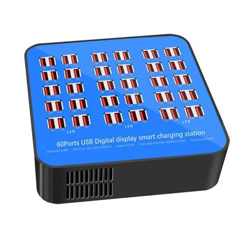 

Smart 60 Ports USB Hub Charging Station Power Outlet Multi Port Speed Wall Charger Dock Charger Adapter Eu Plug