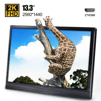 

13.3 Inch 2k IPS Portable Monitor Laptop & Gaming Monitors HDMI LED Display for Computer PC PS4 Xbox Camera Monitor