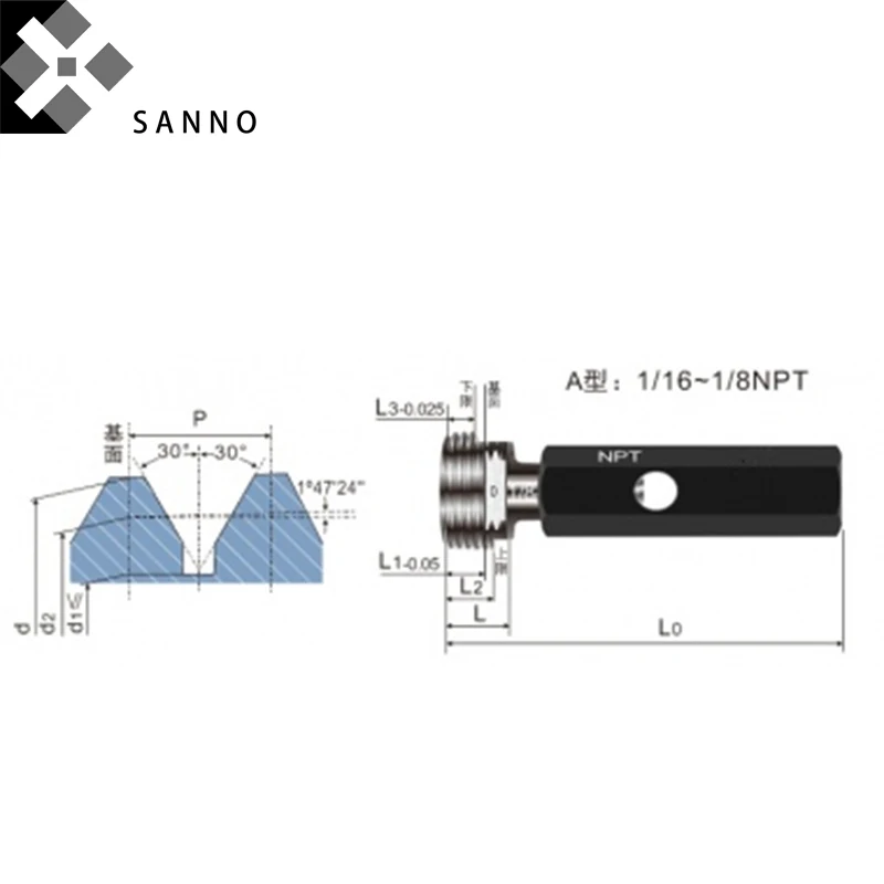 Высокая точность NPT винтовая инструмент резьбовой калибр NPT1/16, NPT1, NPT3/4, NPT3/8, NPT1/8, NPT1/4, NPT1/2 идут не идут датчики