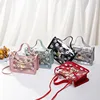 2022 Fashion Women Transparent Daisy Pattern Shoulder Bag Hardware Chain Strap Color Block Messenger Handbag Composite Tote ► Photo 2/6