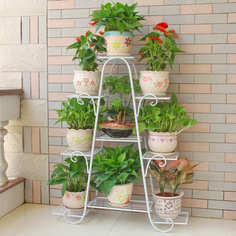 

Iron Art Flower Rack Multi-storey Landing Type Balcony Flowerpot Frame Flower Airs A Living Room Study Flower Rack Household