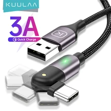 KUULAA rotation USB Type C câble 3A charge rapide type-c chargeur câble téléphone portable pour Huawei Samsung Xiaomi USB-C USBC cordon