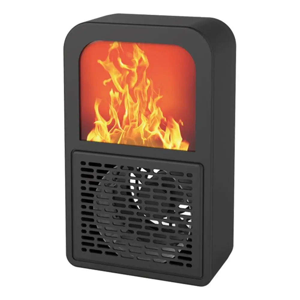 Mini Heater 3D Flame Heater Home Bedroom Heaters Creative Home Office Desktop Portable Heaters Self-Powered Warm Fan