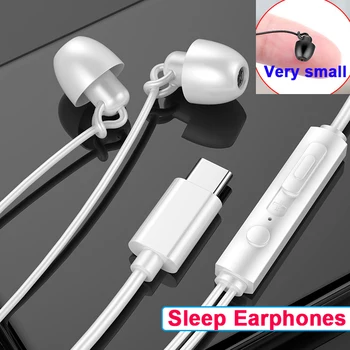 

Sleeping Earphone 3.5mm Type-c In-Ear Earbud HiFi Soft Silicone Headset With Mic Noise Cancelling Headphone For children adult