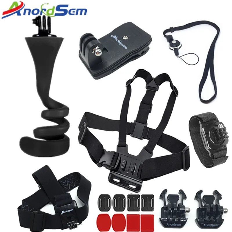 

Anordsem For Gopro Accessories Set Mount for Gopro Hero 8 7 6 5 4 3 for DJI XiaomiYI SJ Camera Mount Flexible Selfie Stick