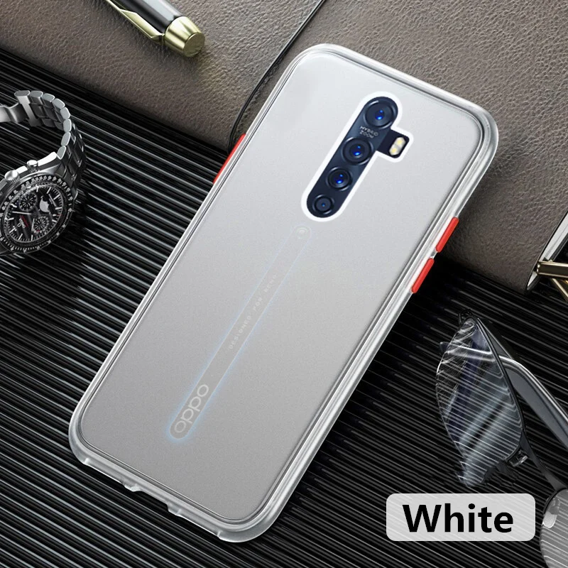 White Frosted Translucent Case For OPPO Reno 2Z 2F 2 Z 10X Zoom Phone Case Silicone Frame Hard Clear Protecive Back Cover - Цвет: White
