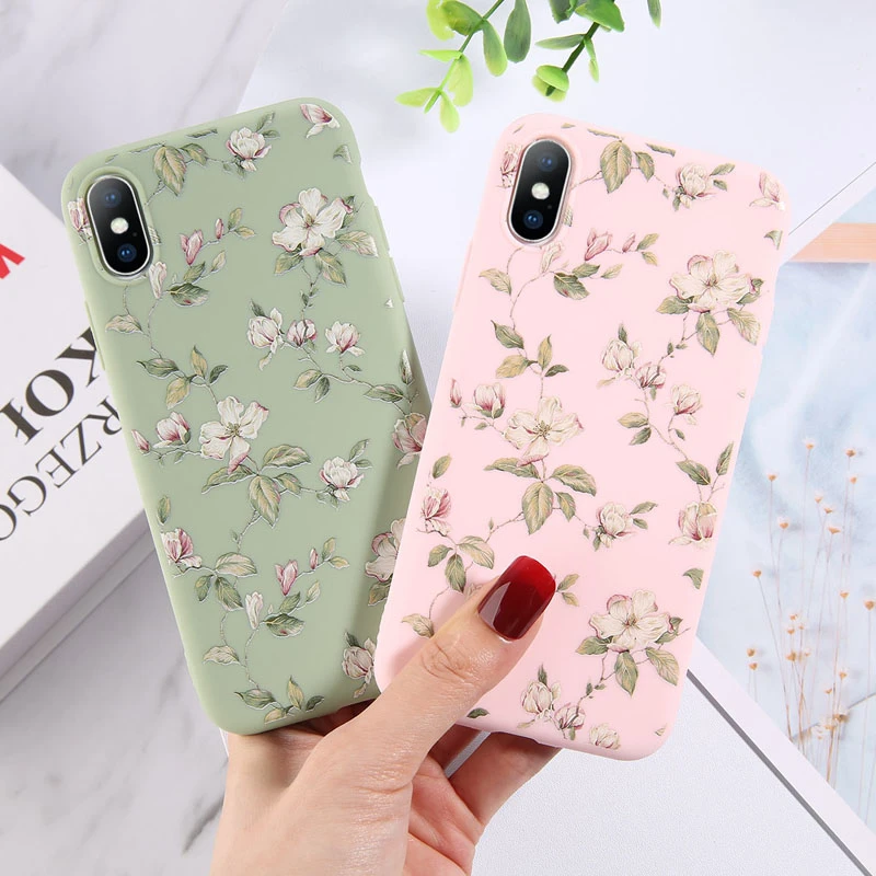 MagSafe Charger Ottwn Flowers Phone Case For iPhone 11 12 13 Pro Max Mini 7 8 6s Plus X XR XS Max Leaves Floral Colorful Soft TPU Silicone Cover iphone 12 pro max portable charger