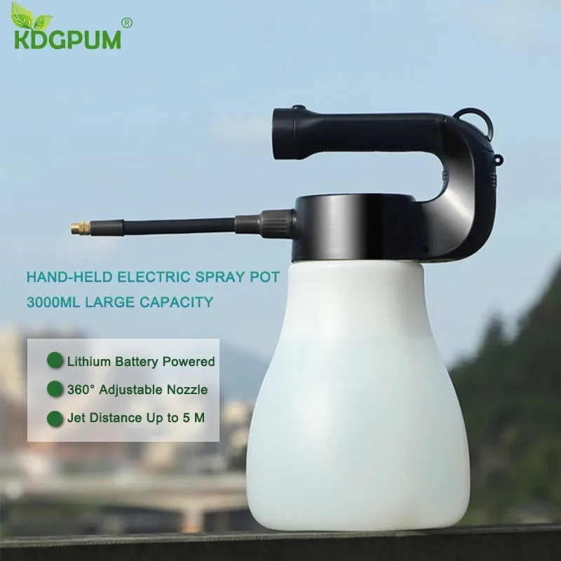  3000ML Large Capacity Hand-held Electric Spray Pot Portable Mist Nozzle Watering Can Sprayer Bottle