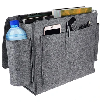 

Felt Bedside Storage Organizer Hanging Bag Felt Bed Hanging Storage Pocket Non-slip Bedside Desk Sofa Organiser