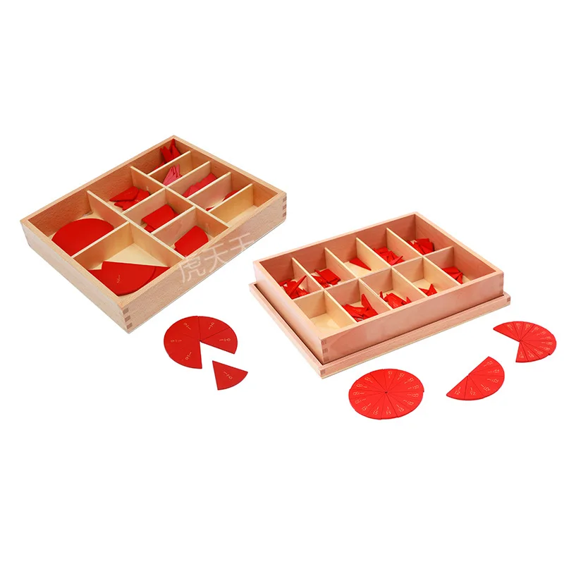 

Tiger Every Day Montessori Primary School 6-12-Year-Old Mathematics Teaching Aids Wooden round Decomposition Fraction Concept Pa