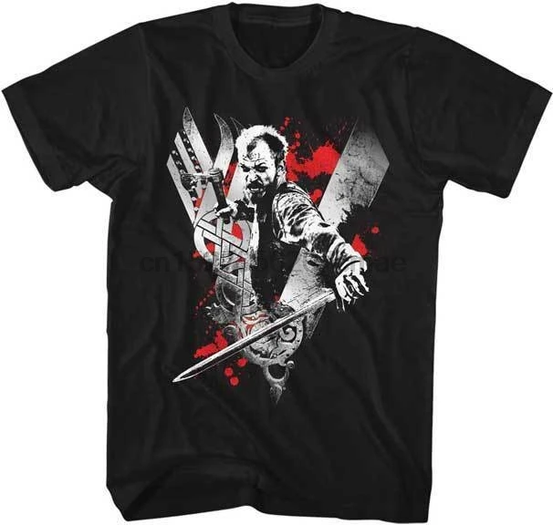 

Vikings Floki With Battle Sword Licensed Adult T Shirt History Drama Series