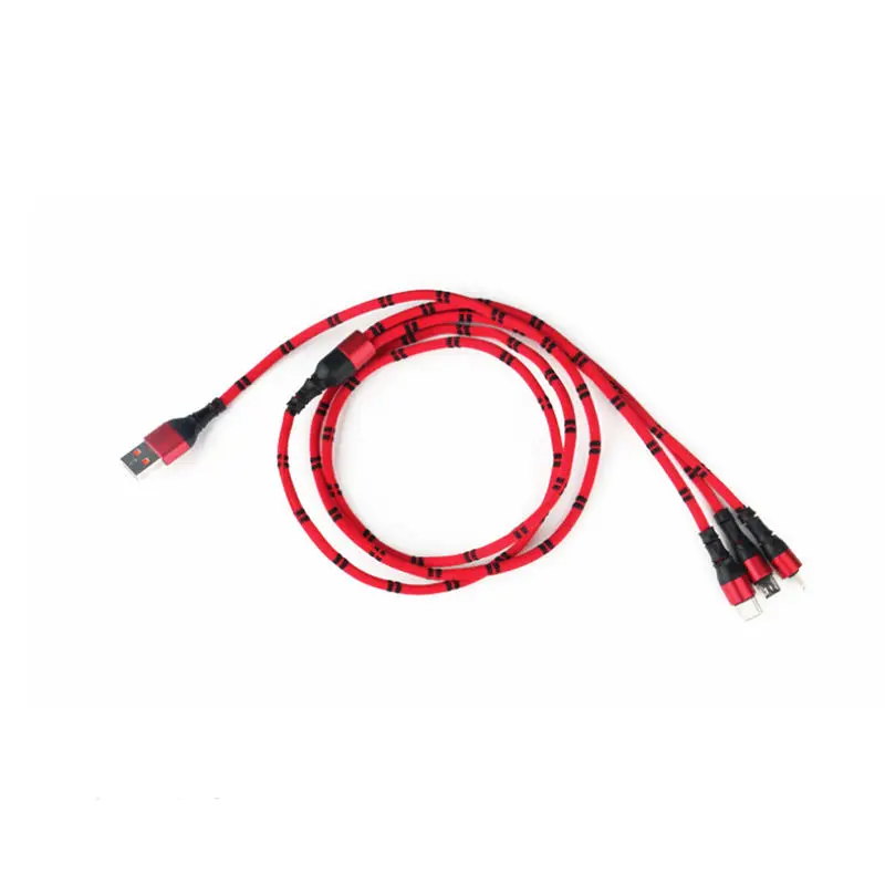 3 в 1 телефонный кабель для Iphone для Micro-type-C Usb кабель 1,2 A м круглый плетеный кабель для Xiaomi huawei