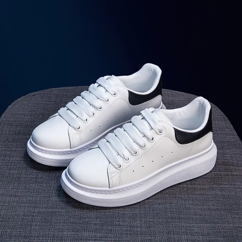 2021 Spring/Summer Women shoes Wedges Platform Sneakers Lace-Up Breathable Casual Chunky Ladies White Shoes Woman 