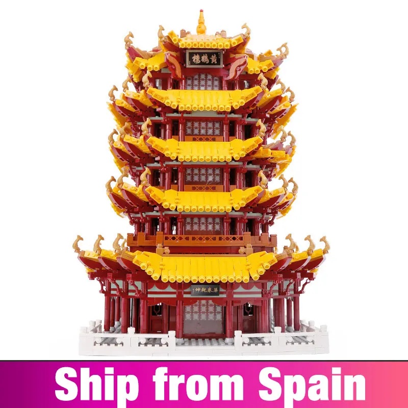 

Chinese Famous Ancient Architecture Yellow Crane Tower China Street Model Bricks Building Blocks Compatible lego Block Kids Toys