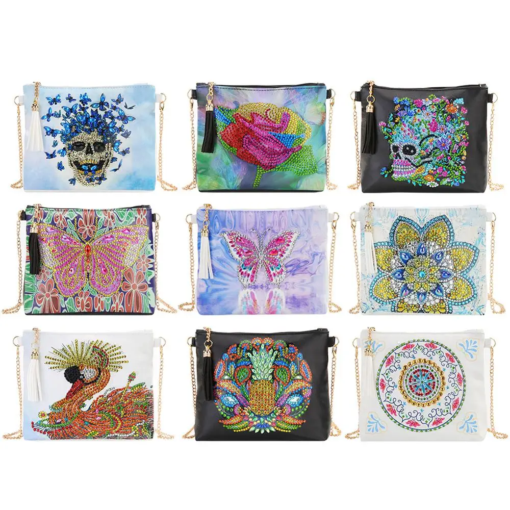 

DIY Special Shaped Diamond Painting Chain Bags Diamond Embroidery Woman Clutch Wallet Leather Crossbody Bags Christmas Gift
