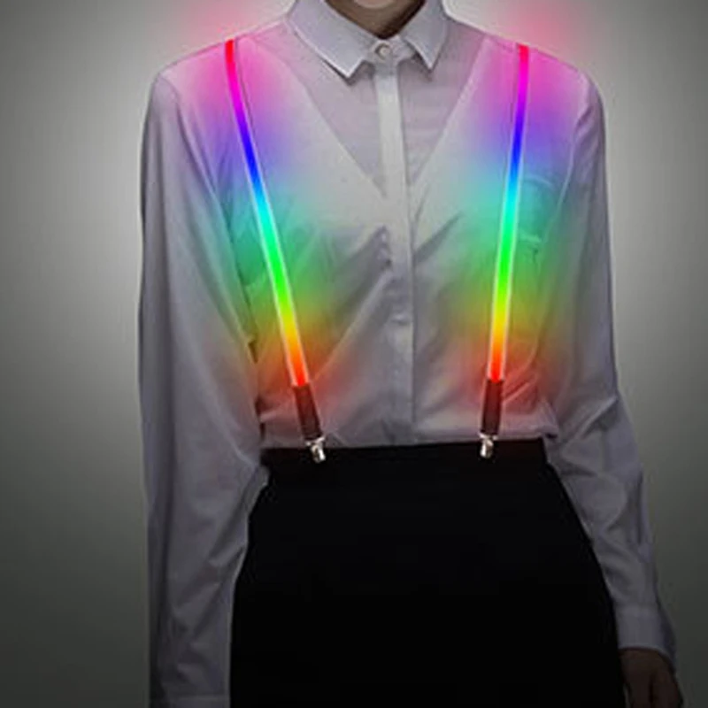 1PCS Printed LED Suspenders Men 3 Clips-on Braces Vintage Mens Suspender For Trousers Male Suspensorio Skirt Night Cycling | Дом и сад