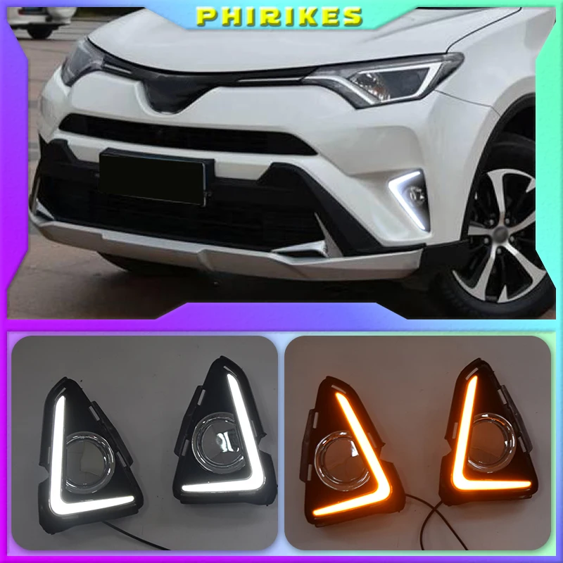 

JAZZ TIGER желтый сигнал поворота функция 12 В автомобильная лампа DRL светодиодные дневные ходовые огни дневсветильник для Toyota RAV4RAV 4 2016 2017 2018