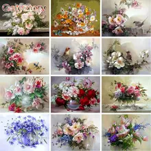 

GATYZTORY DIY Frame Painting By Number For Adults Flowers And Birds Picture By Numbers Handpainted Acrylic Paint On Canvas