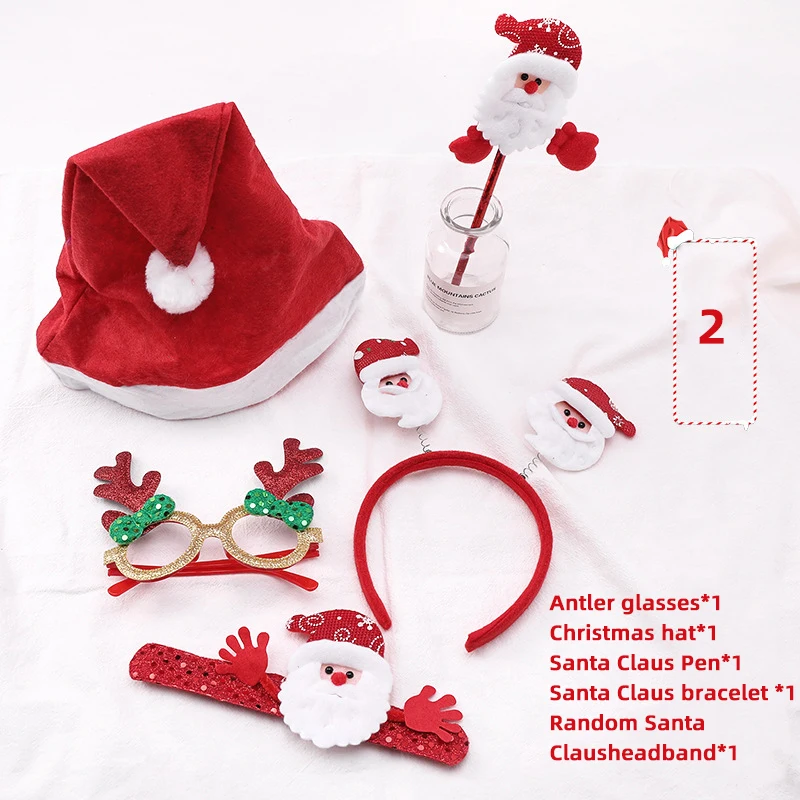 Levao 5 шт. рождественские наборы детские женские смешные рождественские шапки оленьи рога повязка на голову Симпатичные повязки для волос аксессуары для волос для девочек