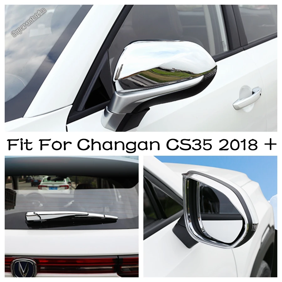 

Rear Trunk Window Wiper Arm Blade / Rearview Mirror Cover Trim ABS For Changan CS35 2018 - 2020 Carbon Fiber / Shiny Accessories