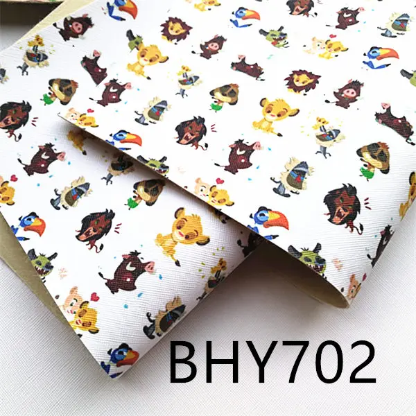 BHY702 A4 20*33 см мультфильм лев печать синтетическая кожа ткань для DIY аксессуары BHY659 - Цвет: BHY702