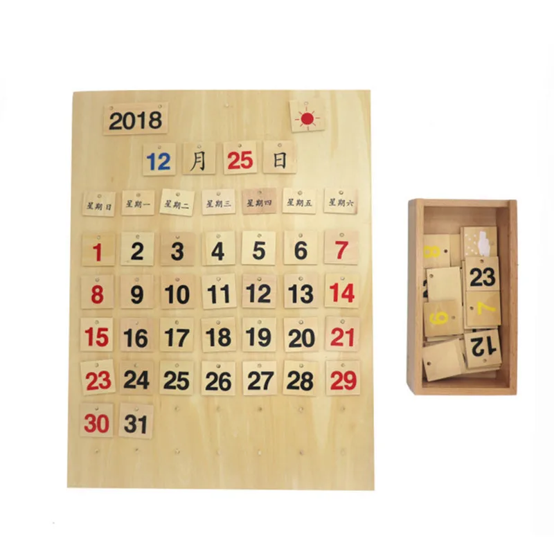 

Montessori Early Education Center Time Cognitive Learning Teaching Aids Calendar Watch Children Life Toy Wooden 3456-Year-Old