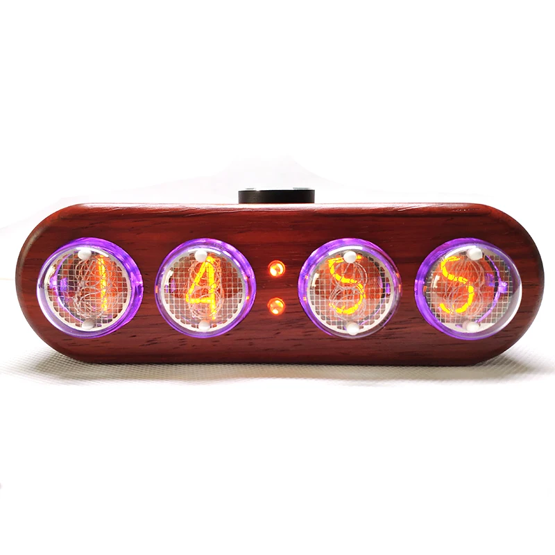 NIXIE часы в 4 свечения трубки часы твердой древесины часы, красивый внешний вид и четкий дисплей