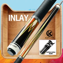 

KONLLEN Billiards Cue Low Deflection Pool Cue Stick Real Wood Inlay Containing Carbon Tube Technology Shaft Leather Handle Cue