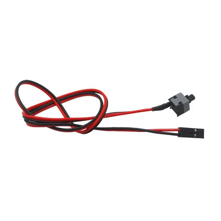 

1 Pcs Computer switch line power restart switch button with light host line