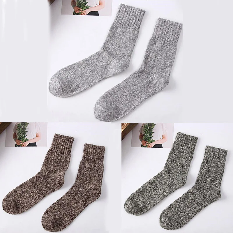 Регулируемые зимние эластичные Calcetines Hombre толстые хлопковые носки в полоску повседневные теплые мягкие удобные 5 пар/лот мужские шерстяные носки