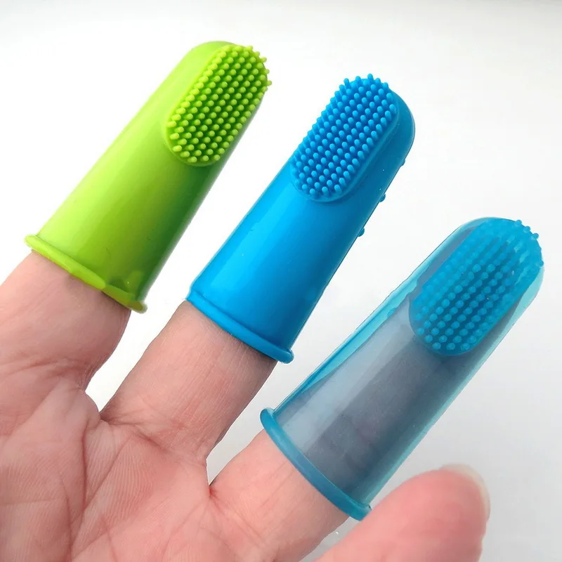 2pcs Pet Finger зубная щетка Тедди собака Защита окружающей среды силиконовая перчатка|