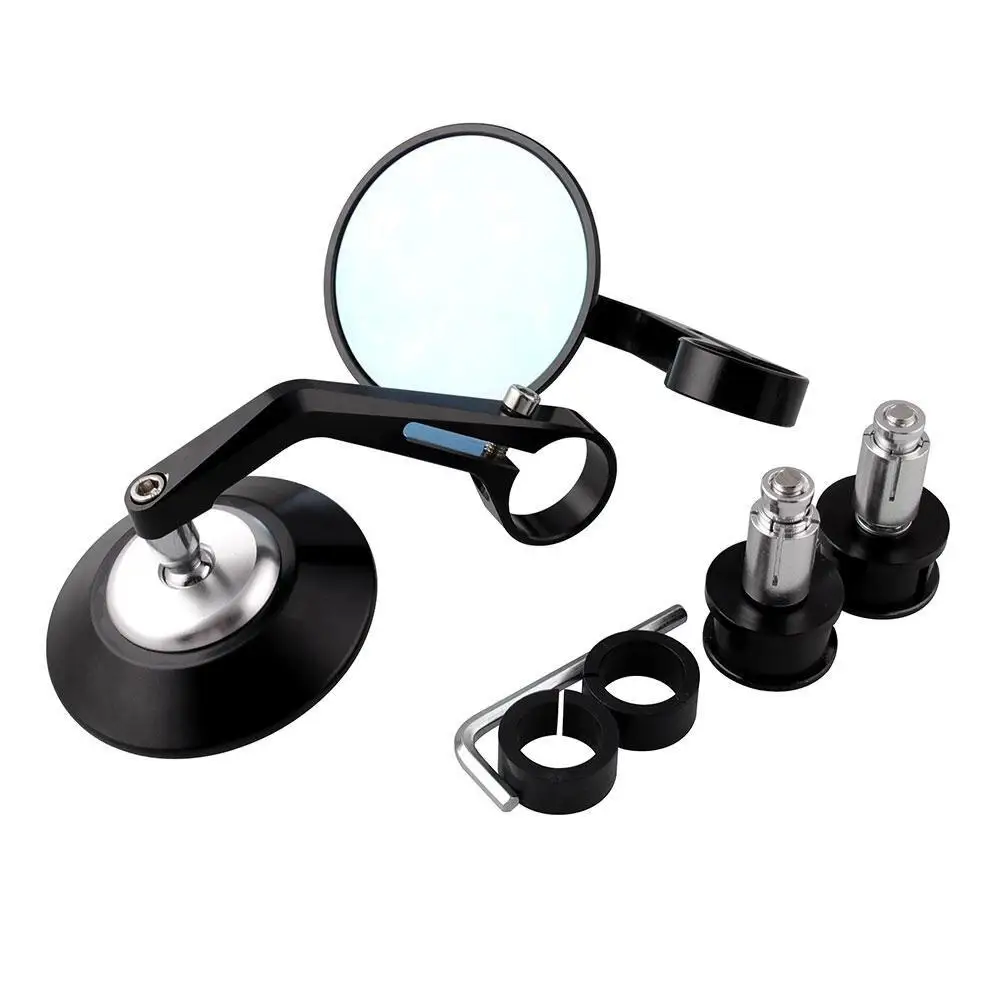 

Adeeing 2pcs/set Motorcycle Rear View Mirrors Round CNC Machined Aluminum 7/8" Handle Bar End Motorbike Side Mirror