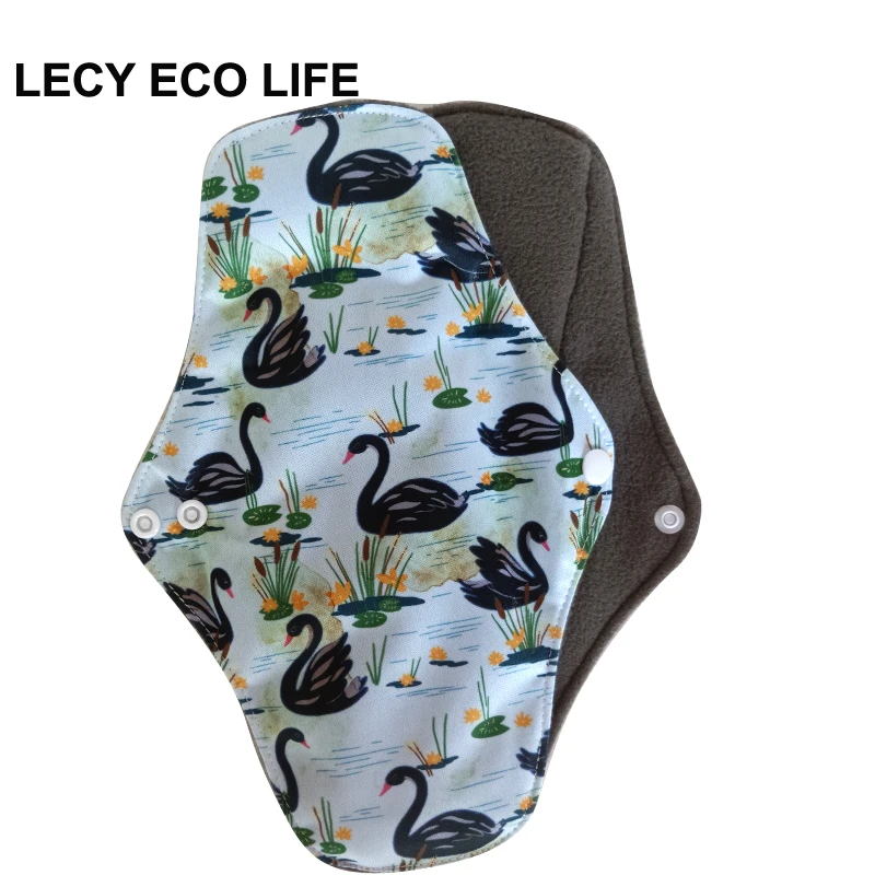 LECY ECO LIFE тканевые менструальные прокладки из бамбукового угля и флиса