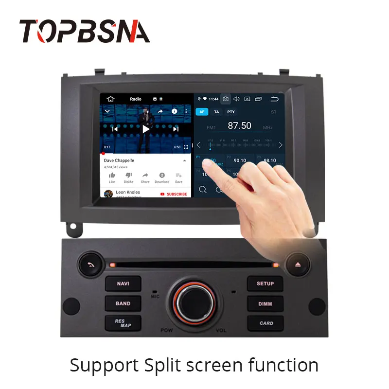 TOPBSNA 1 Din Android 9,0 автомобильный мультимедийный плеер для peugeot 407 2004-2010 автомобильный Радио gps навигация Стерео DVD wifi 8 ядерный 4G+ 64G