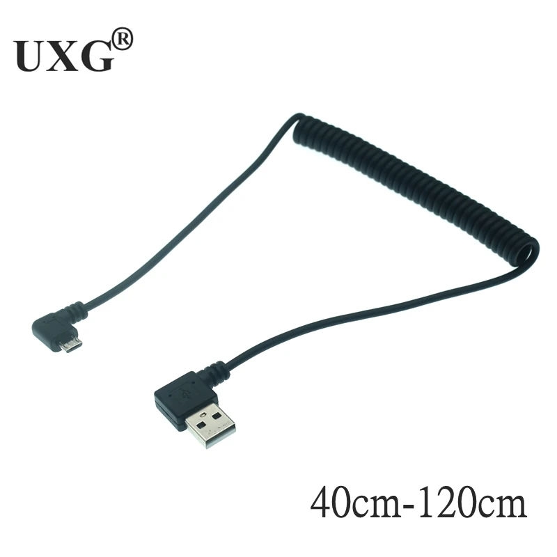 Micro Usb Macho De 90 Grados, Cable Elástico Retráctil De