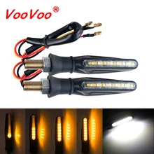 Luz intermitente para motocicleta Universal, 4 Uds., LED Flexible, indicador de señal de giro, 2 modos, lámpara de freno trasero de motocicleta, 2 uds.
