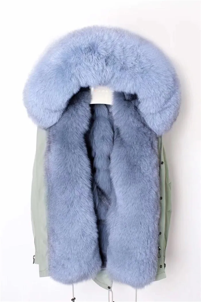 Chaquetas Mujer Женская парка из натурального Лисьего меха, зимняя меховая подкладка из натурального Лисьего меха, пальто для женщин