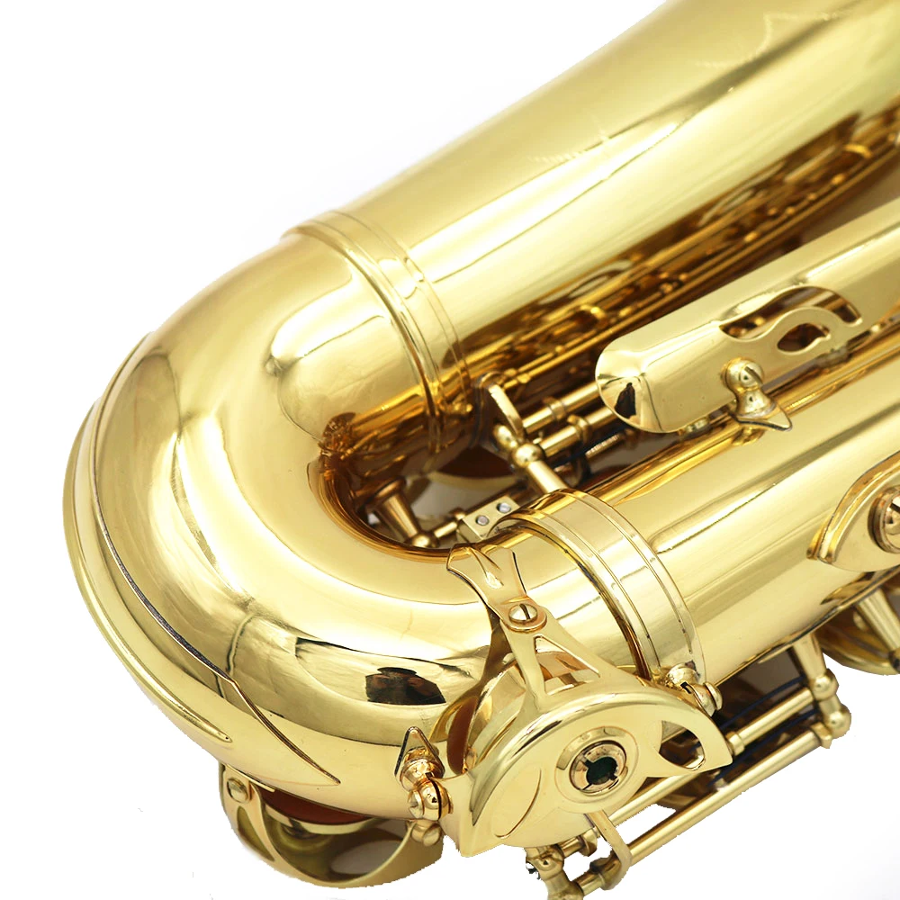 Золотой bE Alto Saxphone E плоский Sax падающий E латунный лакированный Золотой Деревянный духовой инструмент
