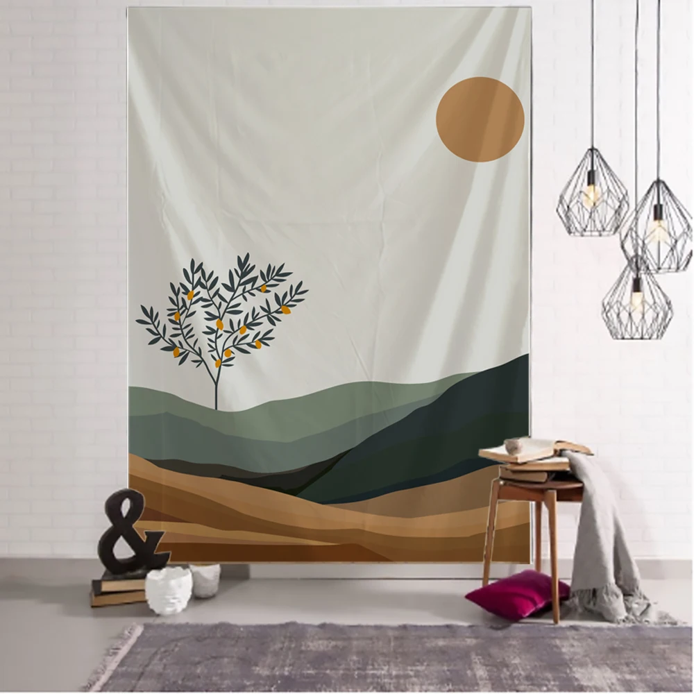 Tapestry Decor Scenery Art Bohemian Wall Hanging Bohemian Printed Microfiber Fabric Home Decoration Bedspreadx Wall Tapestry
