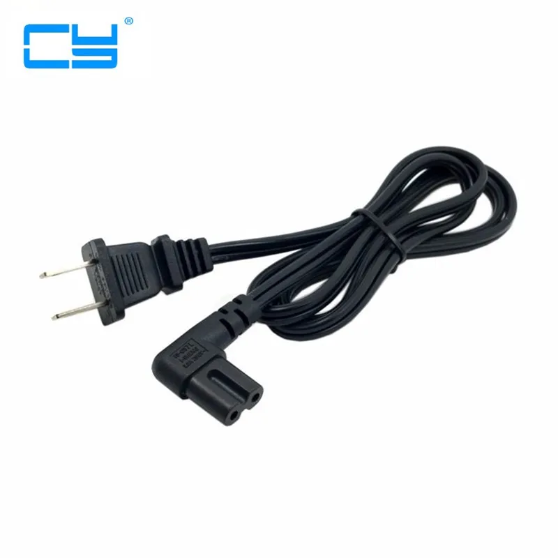 

5PCS USA 2pin Male to 90 Degree Right Angled IEC 320 IEC320 C7 Power Supply Cord cable 1M 100cm 3ft