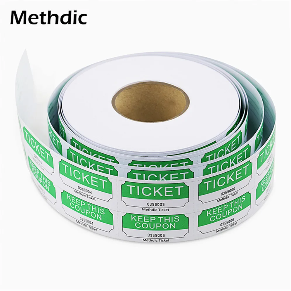 

Methdic 1000 tickets/roll Printing Double Raffle Ticket Roll for Party