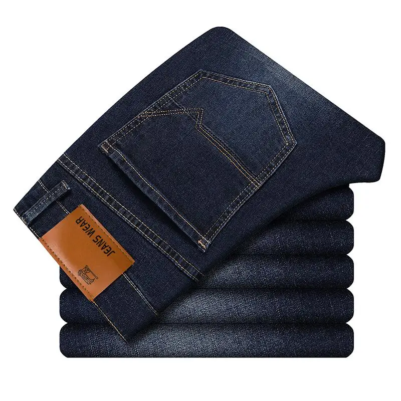 Men's Slim Fit Jeans Fashion Business Classic Style Stretch Jeans Denim Pants Casual Trousers Male Black Blue - Цвет: 1116 Blue  Black