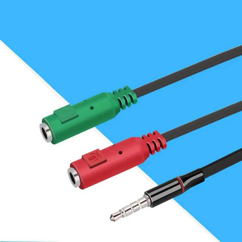 

For Earphone Splitter Headphones Jack 3.5mm Audio Cable Adapter Microphone Plug Stereo Y-Splitter Headset 2 Female to 1 Male