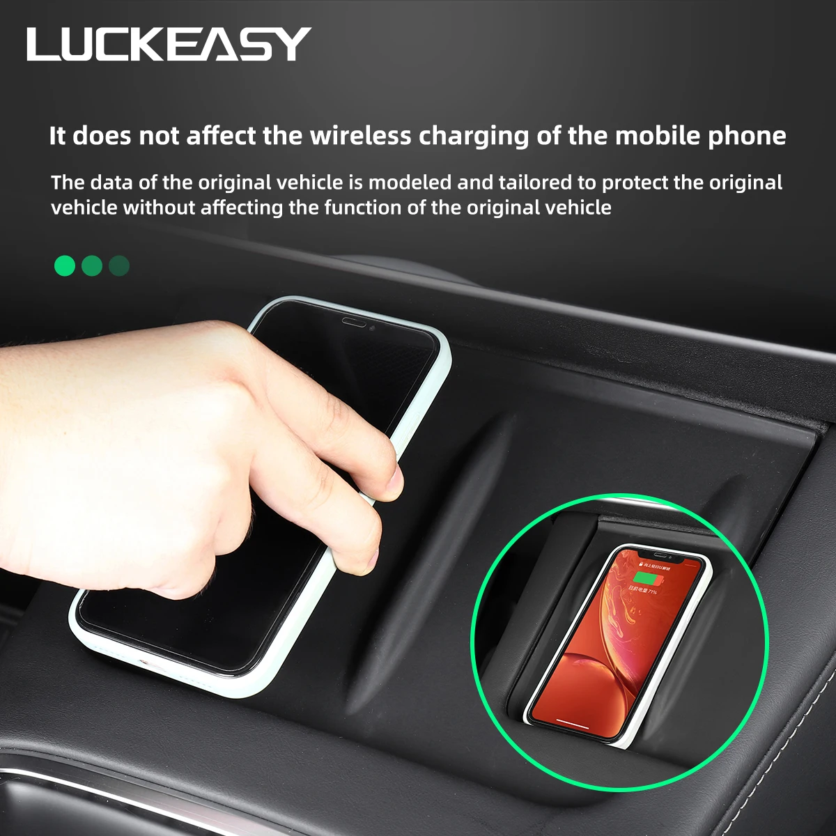 Wireless Charging Pad Interior Accessories For Tesla Model 3 Model Y-Silicone Anti-Skid Pad Type Model3 Car Phone Wireless Charging Pad wireless charging pad
